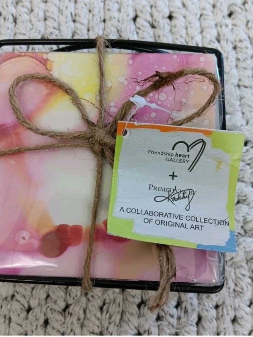 NWOT Primitives by Kathy Absorbent Colorful Coasters